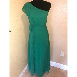 Emerald Green One Shoulder Dress